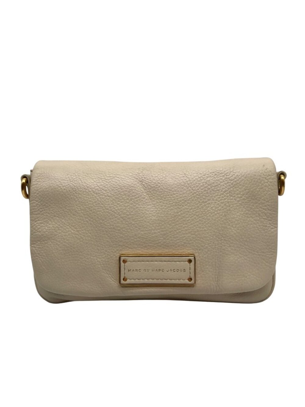 Marc Jacobs Cream Leather Flap Crossbody Bag